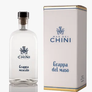 Grappa moscato cantina Mas dei Chini Trento in astuccio cartone